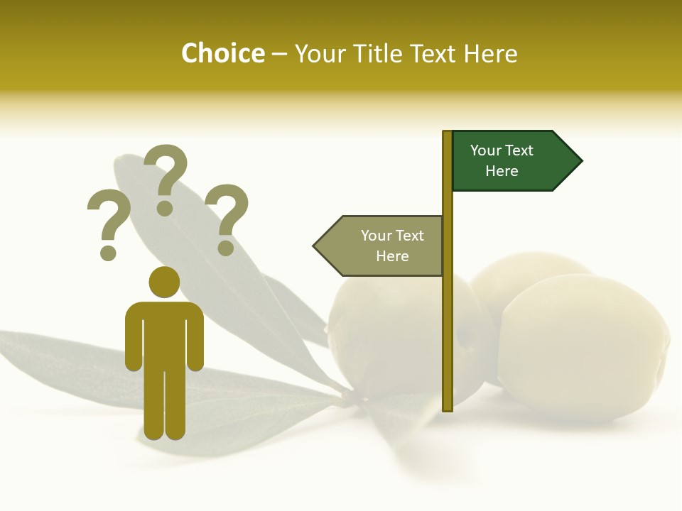 Green Olives On White Background PowerPoint Template