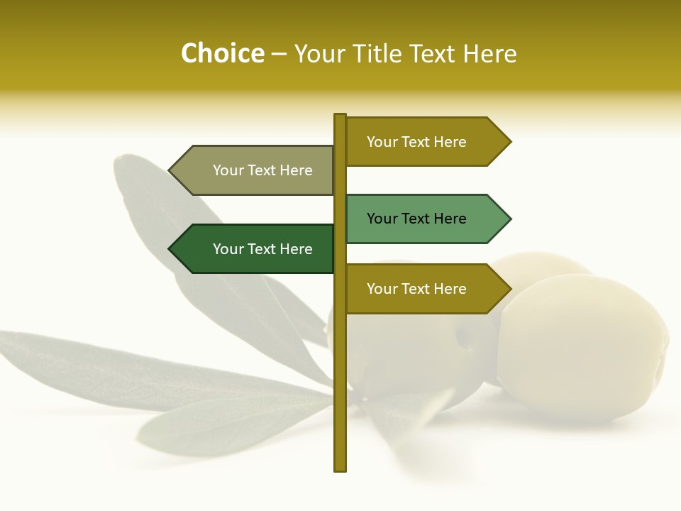 Green Olives On White Background PowerPoint Template