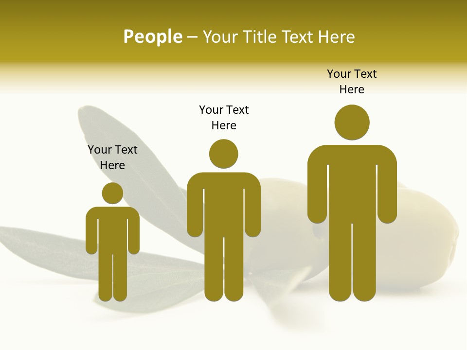 Green Olives On White Background PowerPoint Template