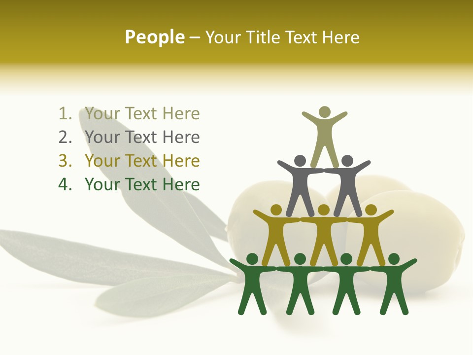 Green Olives On White Background PowerPoint Template