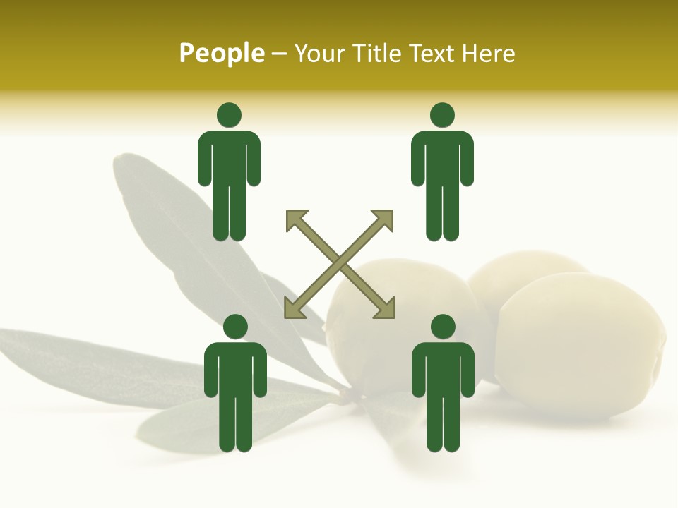 Green Olives On White Background PowerPoint Template