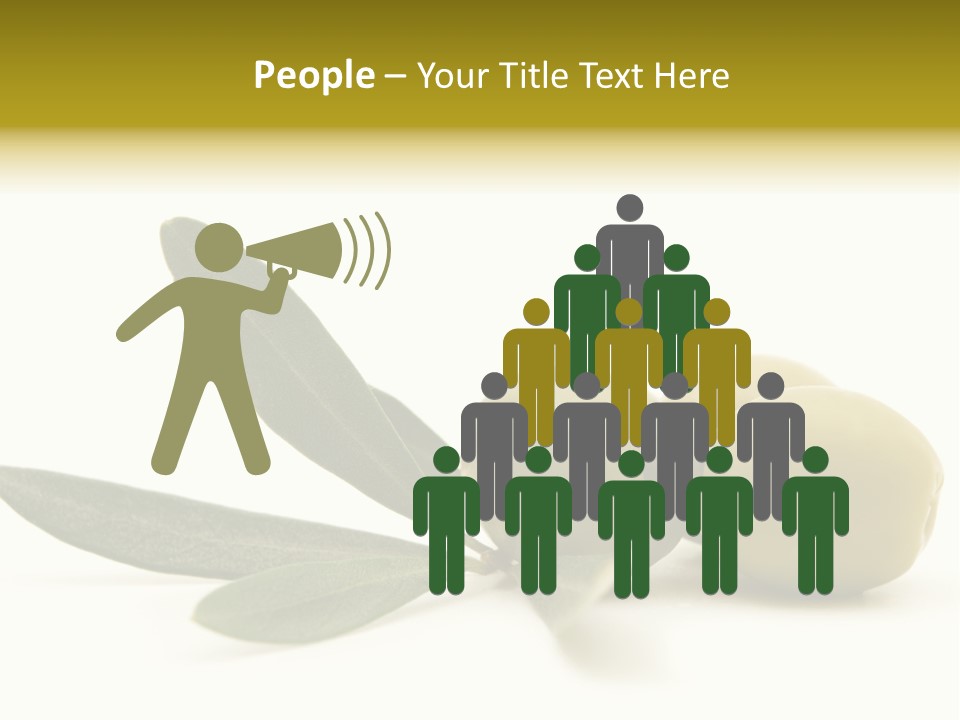 Green Olives On White Background PowerPoint Template