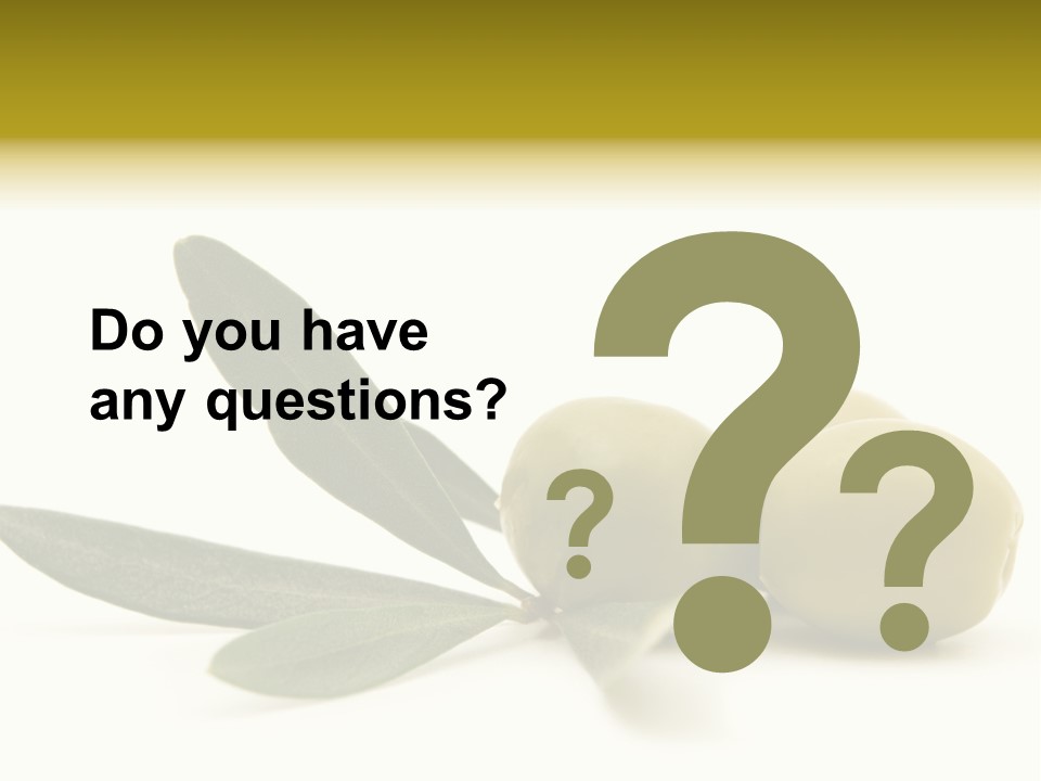 Green Olives On White Background PowerPoint Template