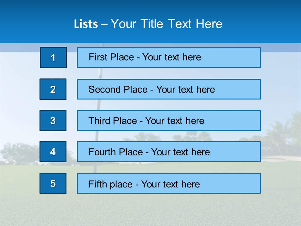 Golf Ball On Green At Ground Level Extreme Wide Angle (Focus On Ball) PowerPoint Template