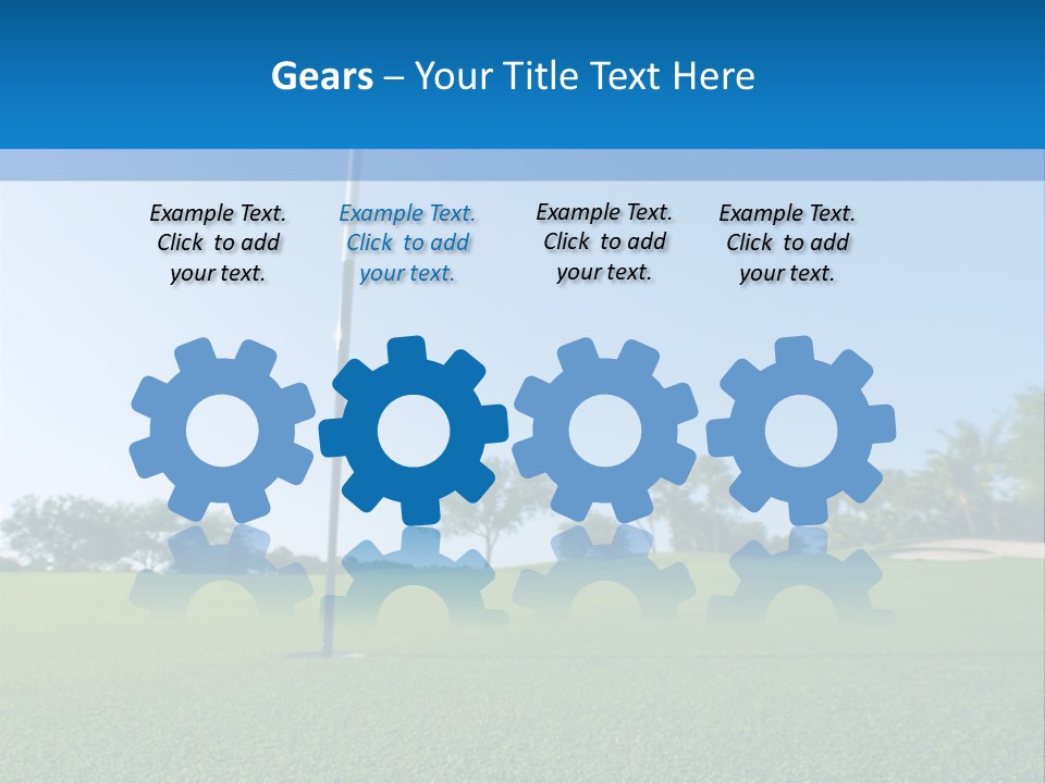 Golf Ball On Green At Ground Level Extreme Wide Angle (Focus On Ball) PowerPoint Template