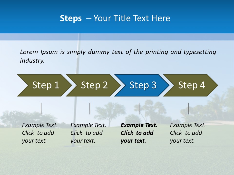 Golf Ball On Green At Ground Level Extreme Wide Angle (Focus On Ball) PowerPoint Template