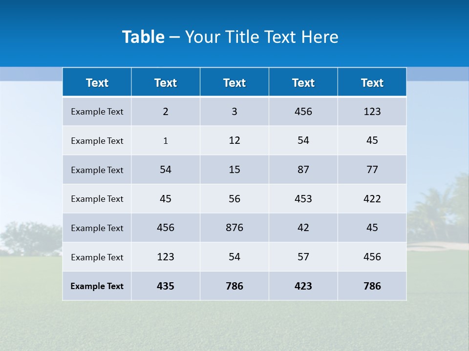 Golf Ball On Green At Ground Level Extreme Wide Angle (Focus On Ball) PowerPoint Template