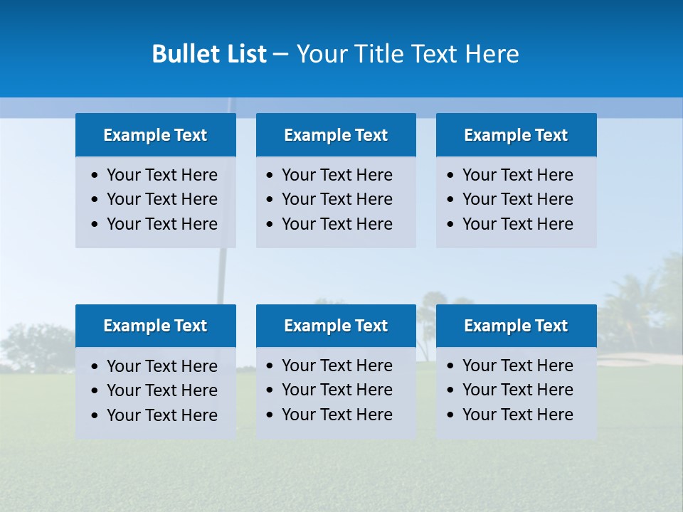 Golf Ball On Green At Ground Level Extreme Wide Angle (Focus On Ball) PowerPoint Template