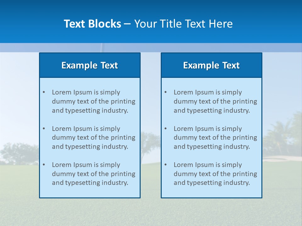 Golf Ball On Green At Ground Level Extreme Wide Angle (Focus On Ball) PowerPoint Template