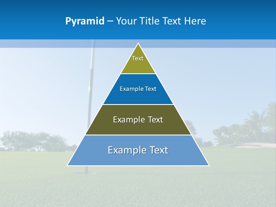 Golf Ball On Green At Ground Level Extreme Wide Angle (Focus On Ball) PowerPoint Template