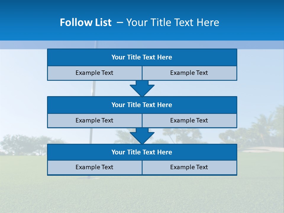 Golf Ball On Green At Ground Level Extreme Wide Angle (Focus On Ball) PowerPoint Template