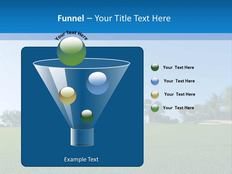 Golf Ball On Green At Ground Level Extreme Wide Angle (Focus On Ball) PowerPoint Template
