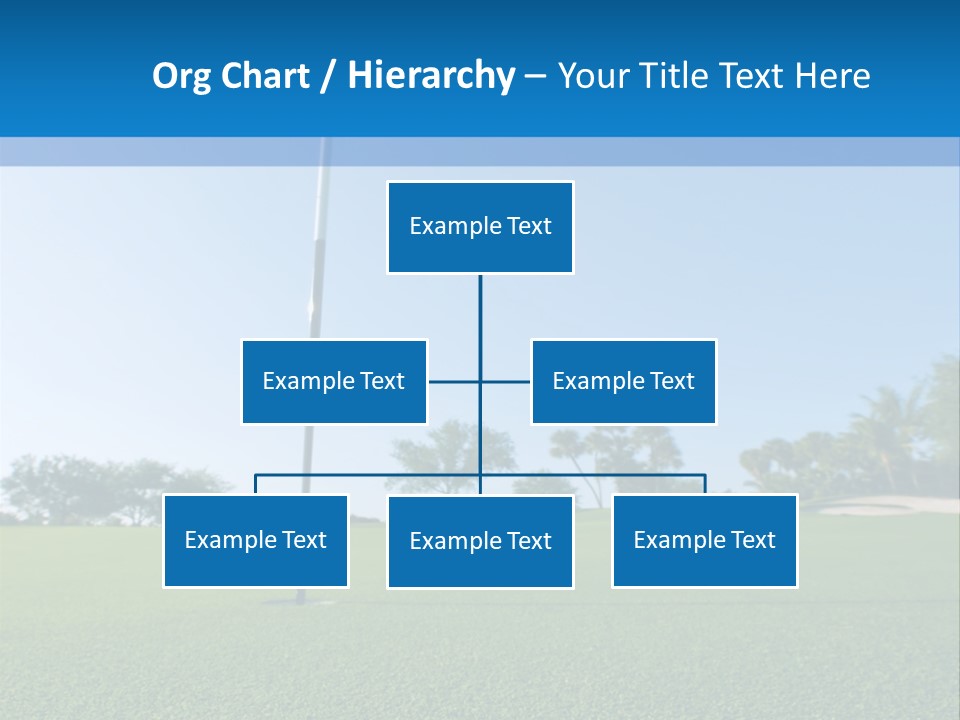 Golf Ball On Green At Ground Level Extreme Wide Angle (Focus On Ball) PowerPoint Template