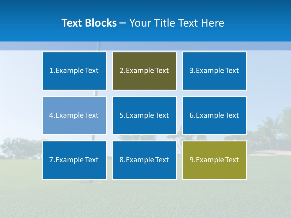 Golf Ball On Green At Ground Level Extreme Wide Angle (Focus On Ball) PowerPoint Template