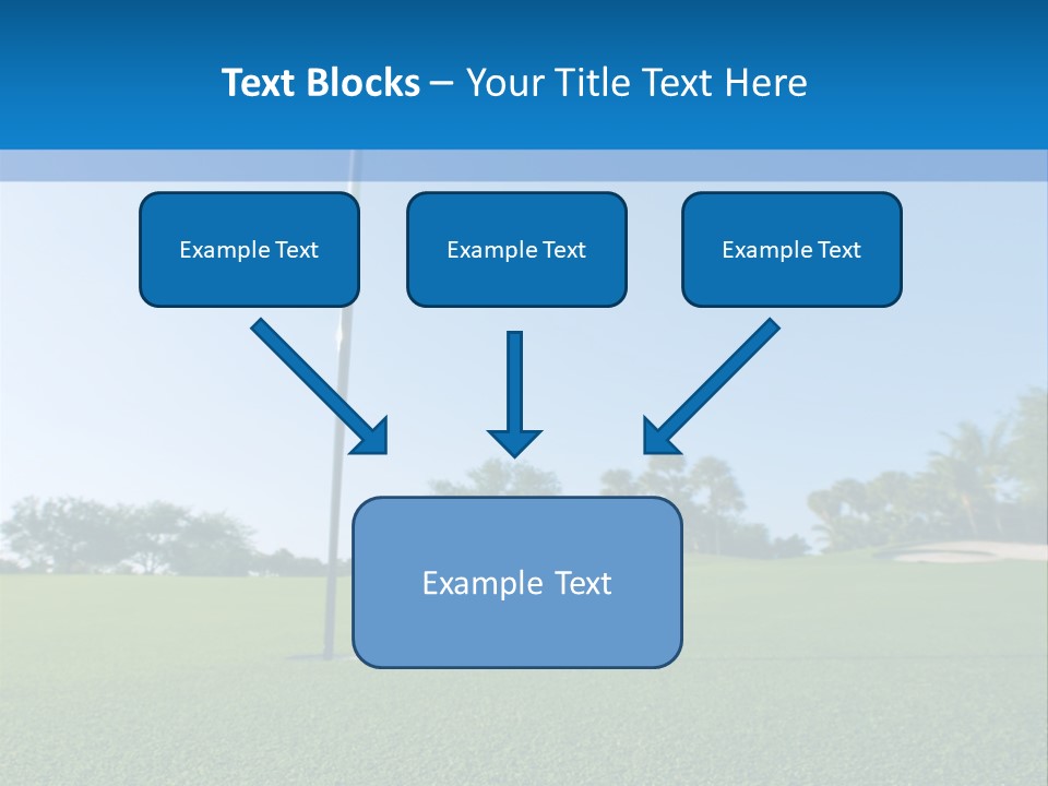 Golf Ball On Green At Ground Level Extreme Wide Angle (Focus On Ball) PowerPoint Template