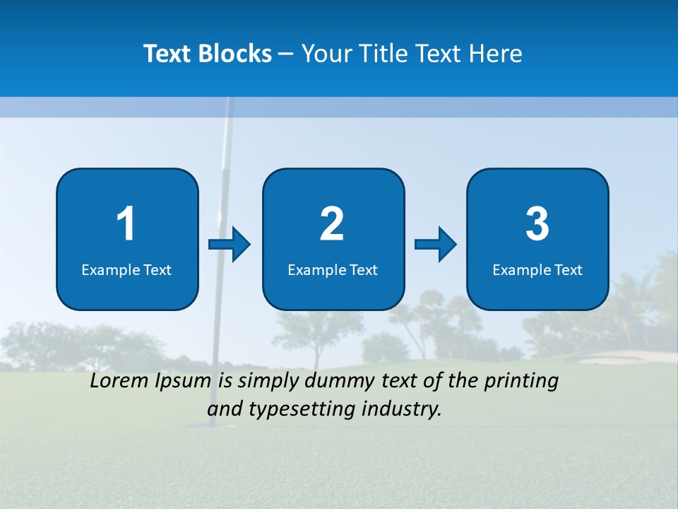 Golf Ball On Green At Ground Level Extreme Wide Angle (Focus On Ball) PowerPoint Template