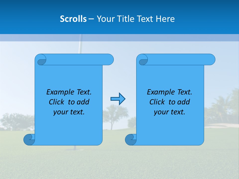 Golf Ball On Green At Ground Level Extreme Wide Angle (Focus On Ball) PowerPoint Template