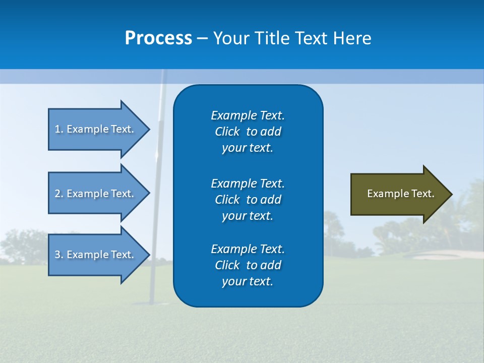 Golf Ball On Green At Ground Level Extreme Wide Angle (Focus On Ball) PowerPoint Template