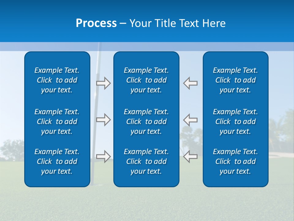 Golf Ball On Green At Ground Level Extreme Wide Angle (Focus On Ball) PowerPoint Template