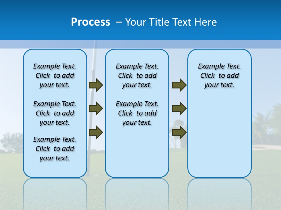 Golf Ball On Green At Ground Level Extreme Wide Angle (Focus On Ball) PowerPoint Template