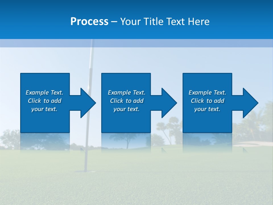 Golf Ball On Green At Ground Level Extreme Wide Angle (Focus On Ball) PowerPoint Template