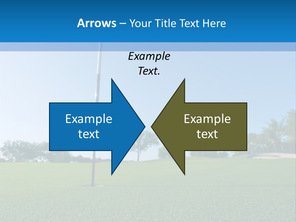 Golf Ball On Green At Ground Level Extreme Wide Angle (Focus On Ball) PowerPoint Template