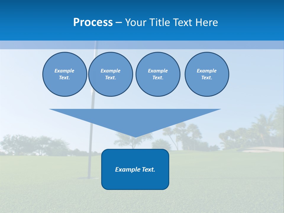 Golf Ball On Green At Ground Level Extreme Wide Angle (Focus On Ball) PowerPoint Template
