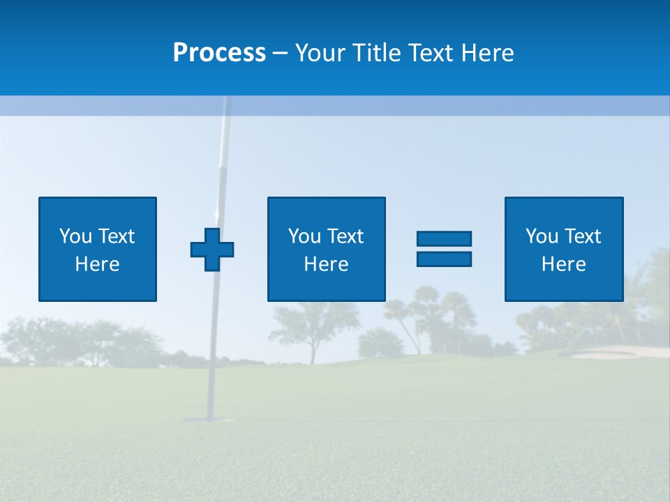 Golf Ball On Green At Ground Level Extreme Wide Angle (Focus On Ball) PowerPoint Template