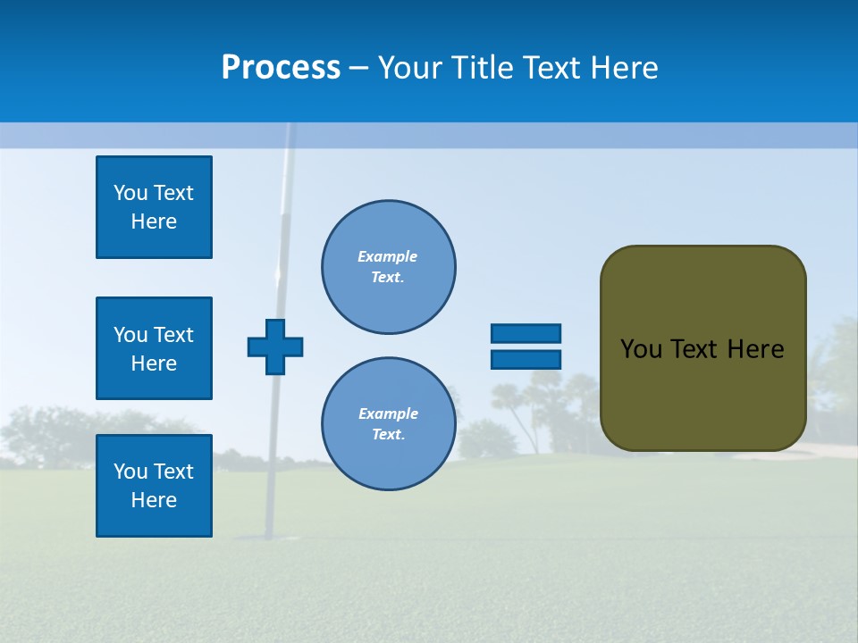 Golf Ball On Green At Ground Level Extreme Wide Angle (Focus On Ball) PowerPoint Template