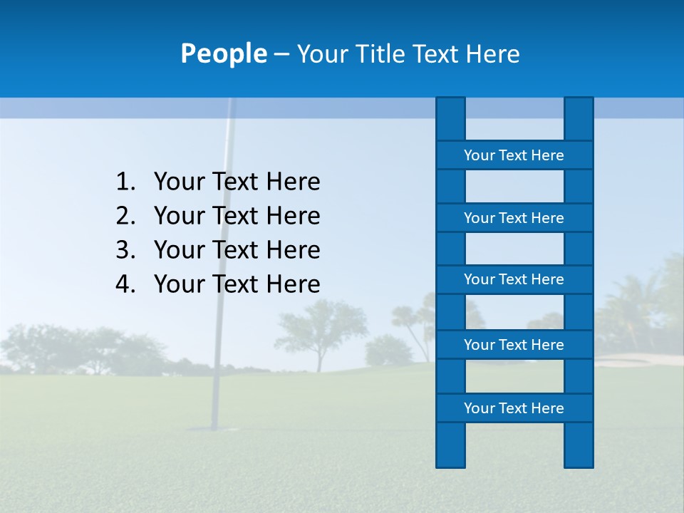 Golf Ball On Green At Ground Level Extreme Wide Angle (Focus On Ball) PowerPoint Template