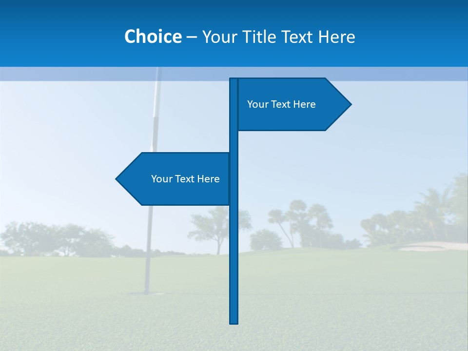 Golf Ball On Green At Ground Level Extreme Wide Angle (Focus On Ball) PowerPoint Template