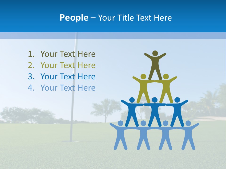 Golf Ball On Green At Ground Level Extreme Wide Angle (Focus On Ball) PowerPoint Template