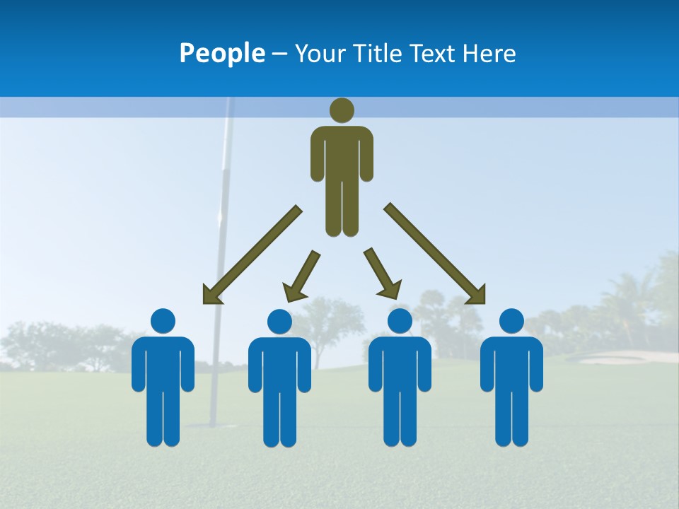 Golf Ball On Green At Ground Level Extreme Wide Angle (Focus On Ball) PowerPoint Template