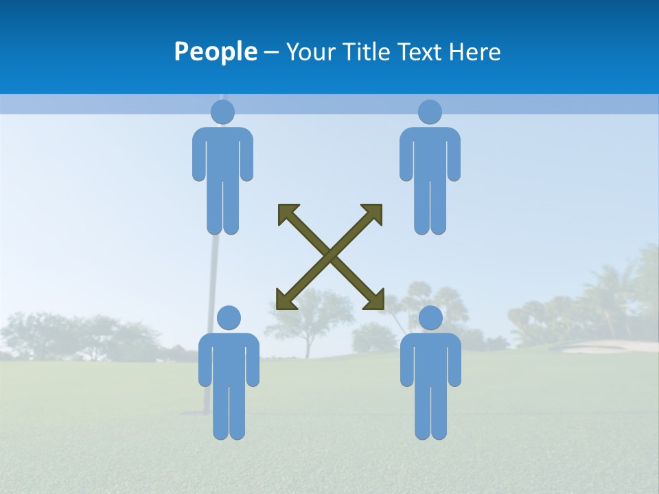 Golf Ball On Green At Ground Level Extreme Wide Angle (Focus On Ball) PowerPoint Template