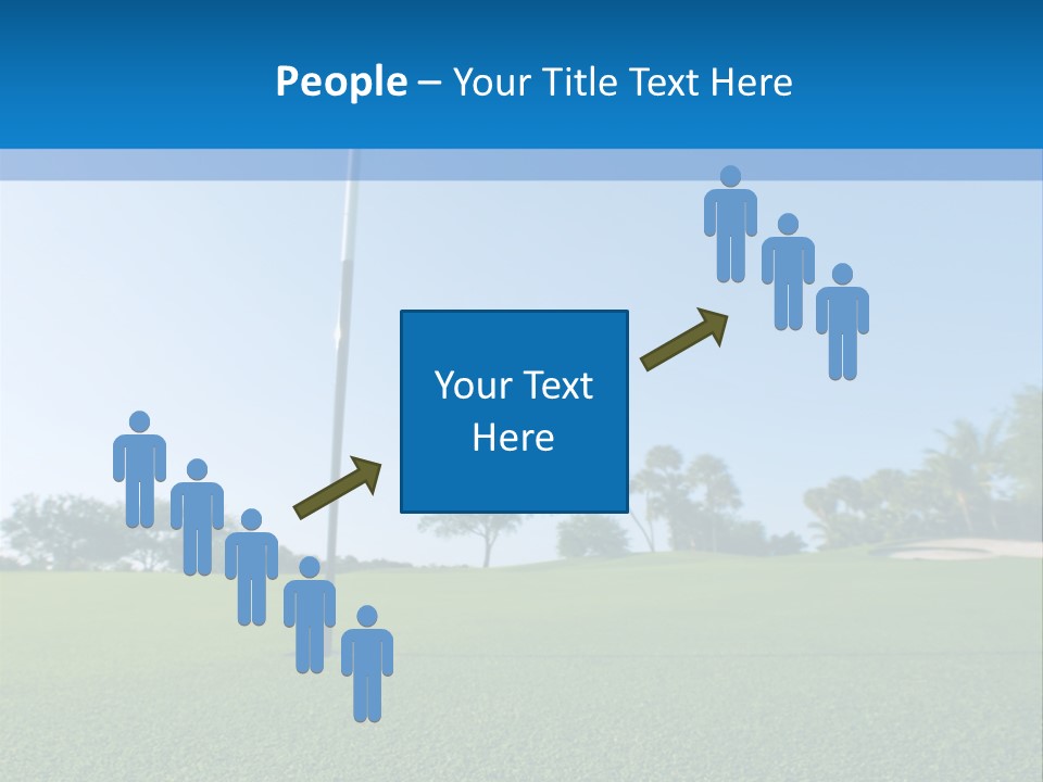 Golf Ball On Green At Ground Level Extreme Wide Angle (Focus On Ball) PowerPoint Template