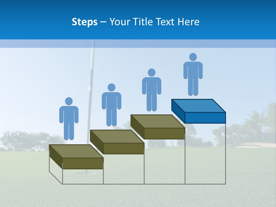 Golf Ball On Green At Ground Level Extreme Wide Angle (Focus On Ball) PowerPoint Template
