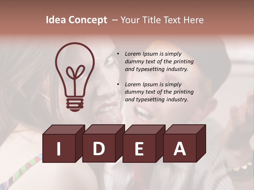 Young Woman Making Rude Gesture On A Bad Date PowerPoint Template