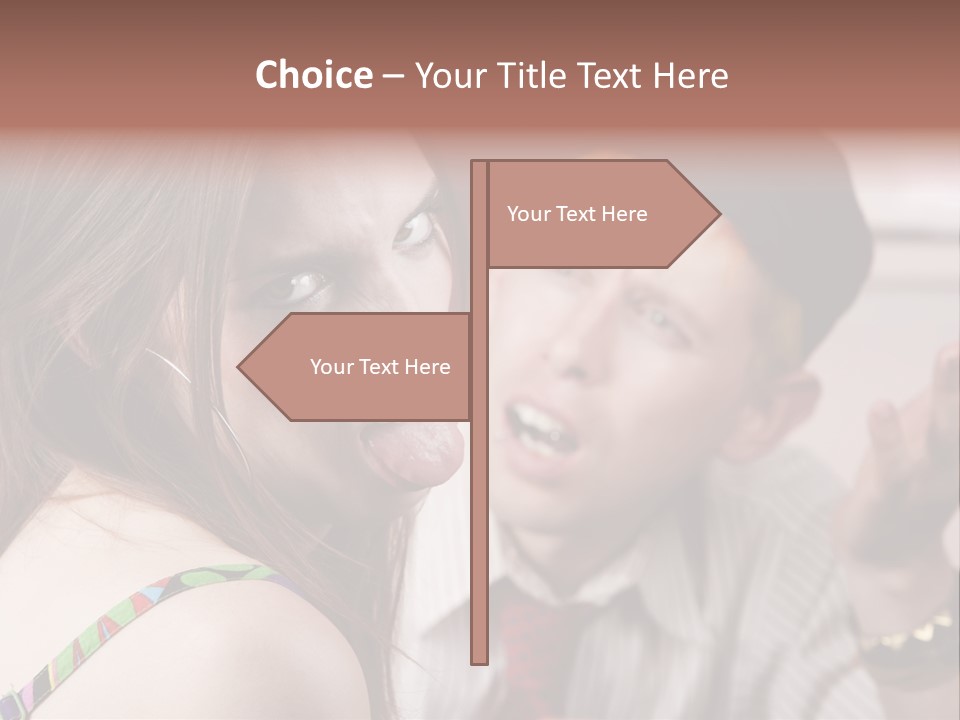 Young Woman Making Rude Gesture On A Bad Date PowerPoint Template