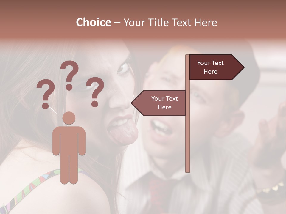 Young Woman Making Rude Gesture On A Bad Date PowerPoint Template