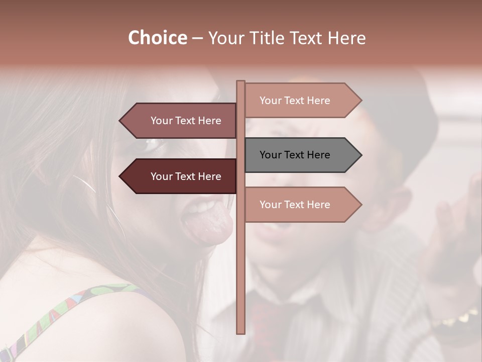 Young Woman Making Rude Gesture On A Bad Date PowerPoint Template