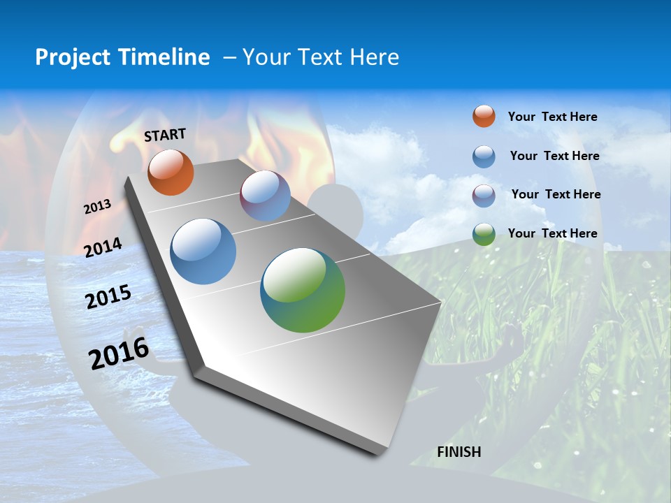 Female Yoga Figure In A Transparent Sphere, Composed Of Four Natural Elements (Water, Fire, Earth, Air) As A Concept For Controlling Emotions And Power Over Nature. PowerPoint Template