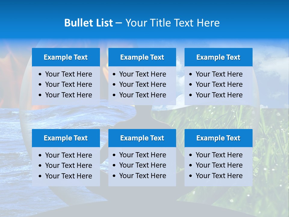 Female Yoga Figure In A Transparent Sphere, Composed Of Four Natural Elements (Water, Fire, Earth, Air) As A Concept For Controlling Emotions And Power Over Nature. PowerPoint Template