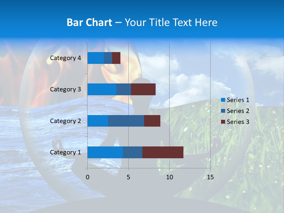 Female Yoga Figure In A Transparent Sphere, Composed Of Four Natural Elements (Water, Fire, Earth, Air) As A Concept For Controlling Emotions And Power Over Nature. PowerPoint Template
