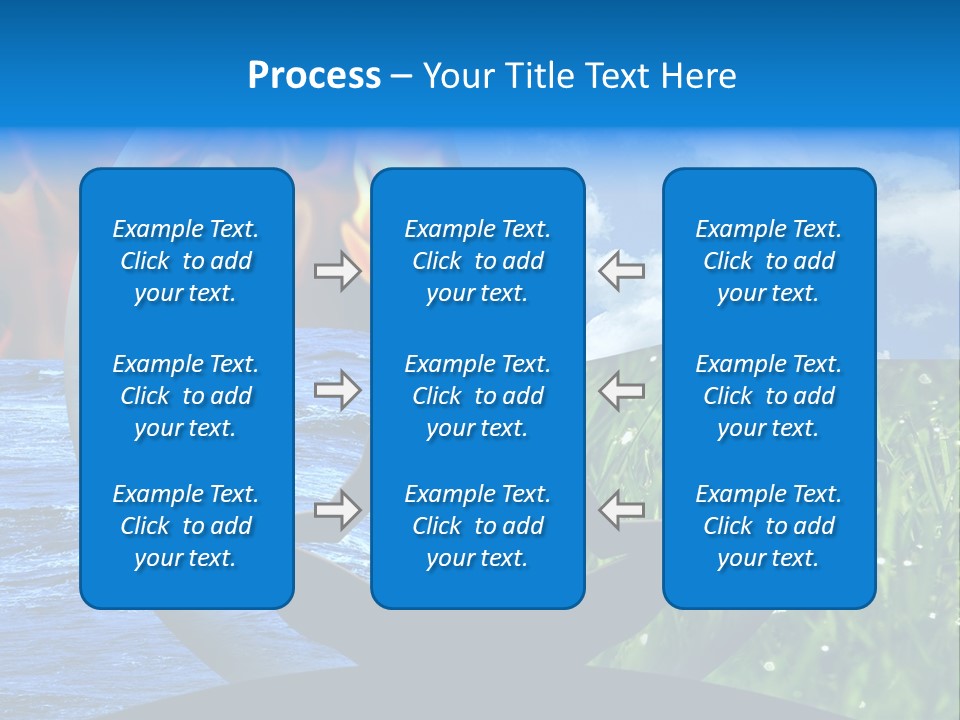Female Yoga Figure In A Transparent Sphere, Composed Of Four Natural Elements (Water, Fire, Earth, Air) As A Concept For Controlling Emotions And Power Over Nature. PowerPoint Template