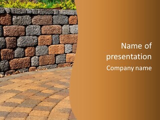 Retaining Wall And Patio, Copy Sapce, Vertical PowerPoint Template