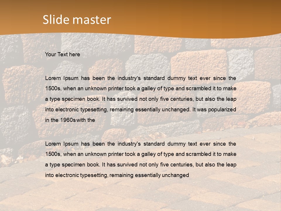 Retaining Wall And Patio, Copy Sapce, Vertical PowerPoint Template