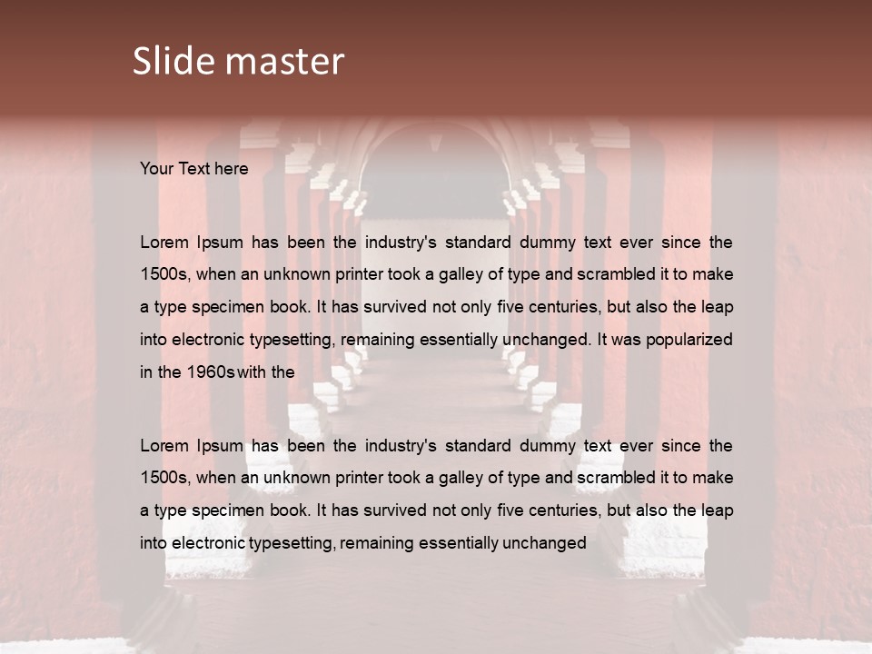 Old Arched Hallway PowerPoint Template