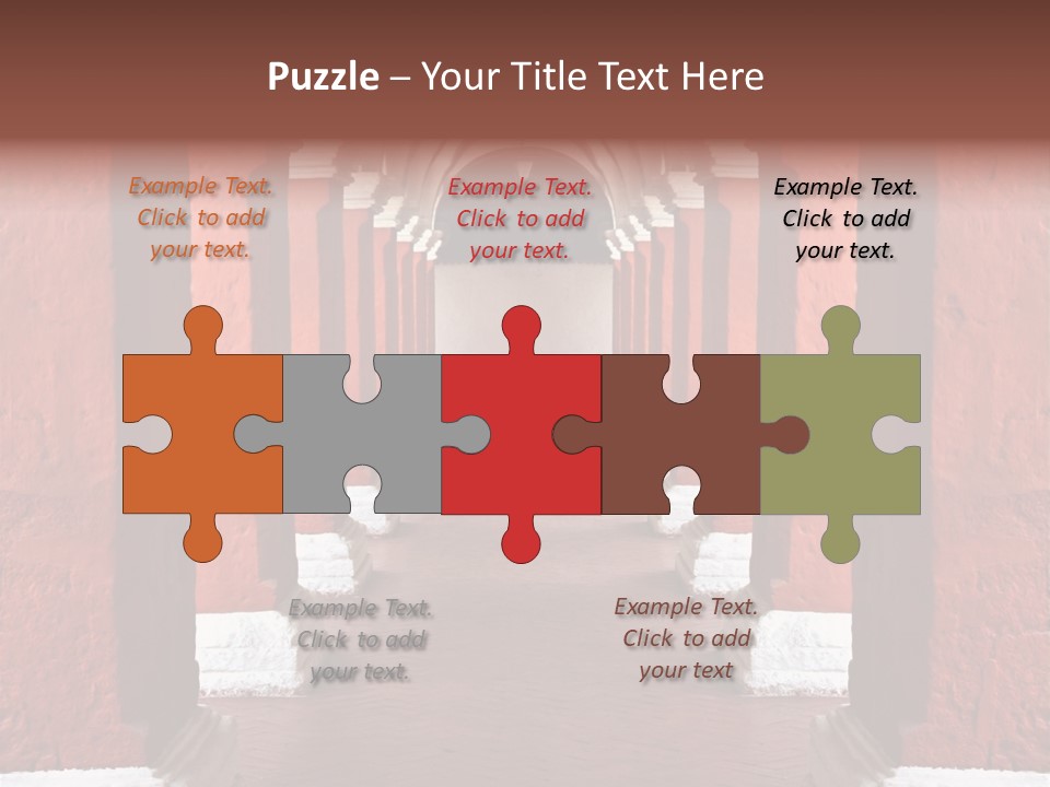 Old Arched Hallway PowerPoint Template