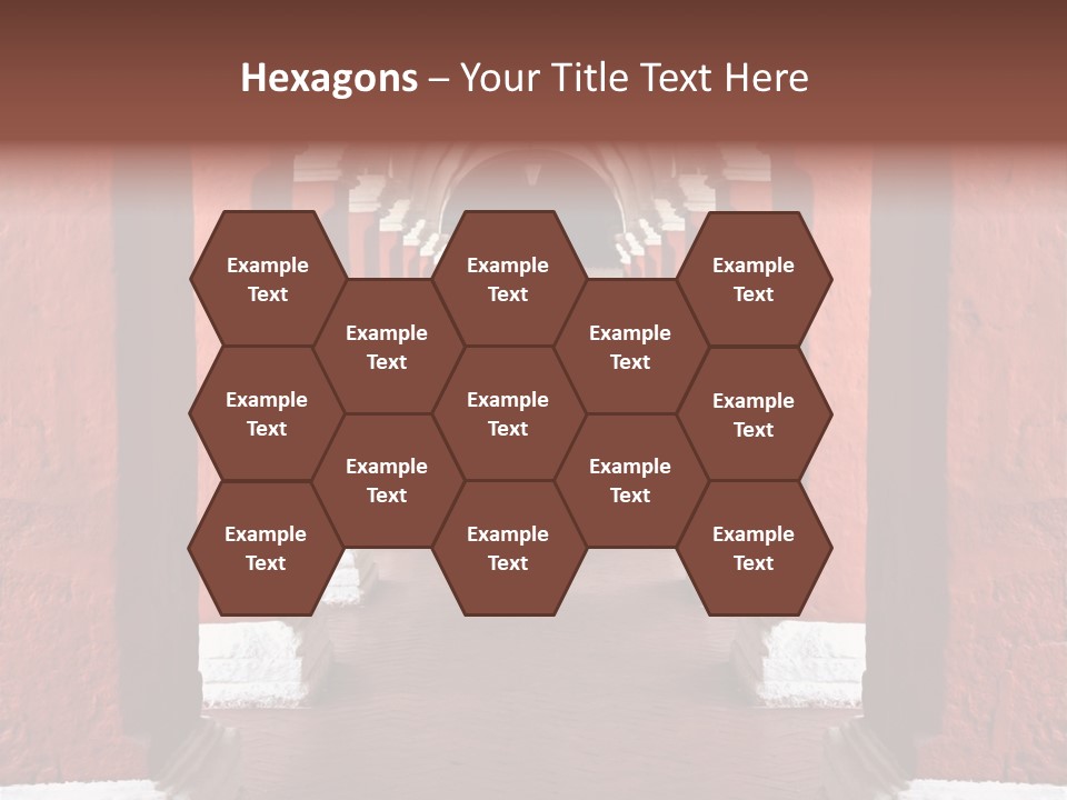 Old Arched Hallway PowerPoint Template