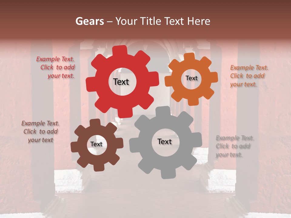 Old Arched Hallway PowerPoint Template